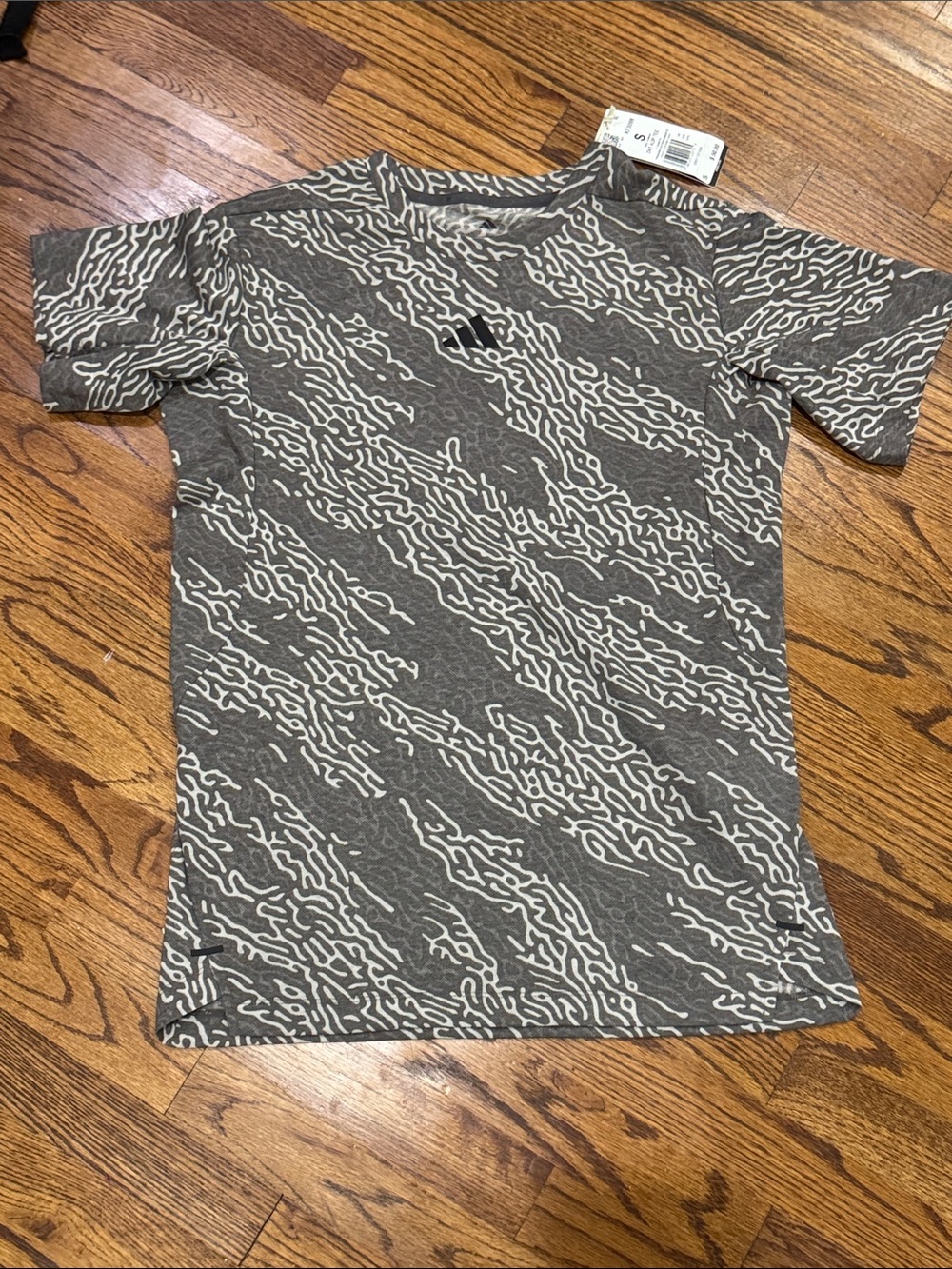 adidas Men’s Gray & White Short Sleeve Performance Tee